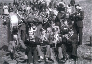 Banda alla festa di San Biagio a Grumolo Pedemonte anni 1946-50